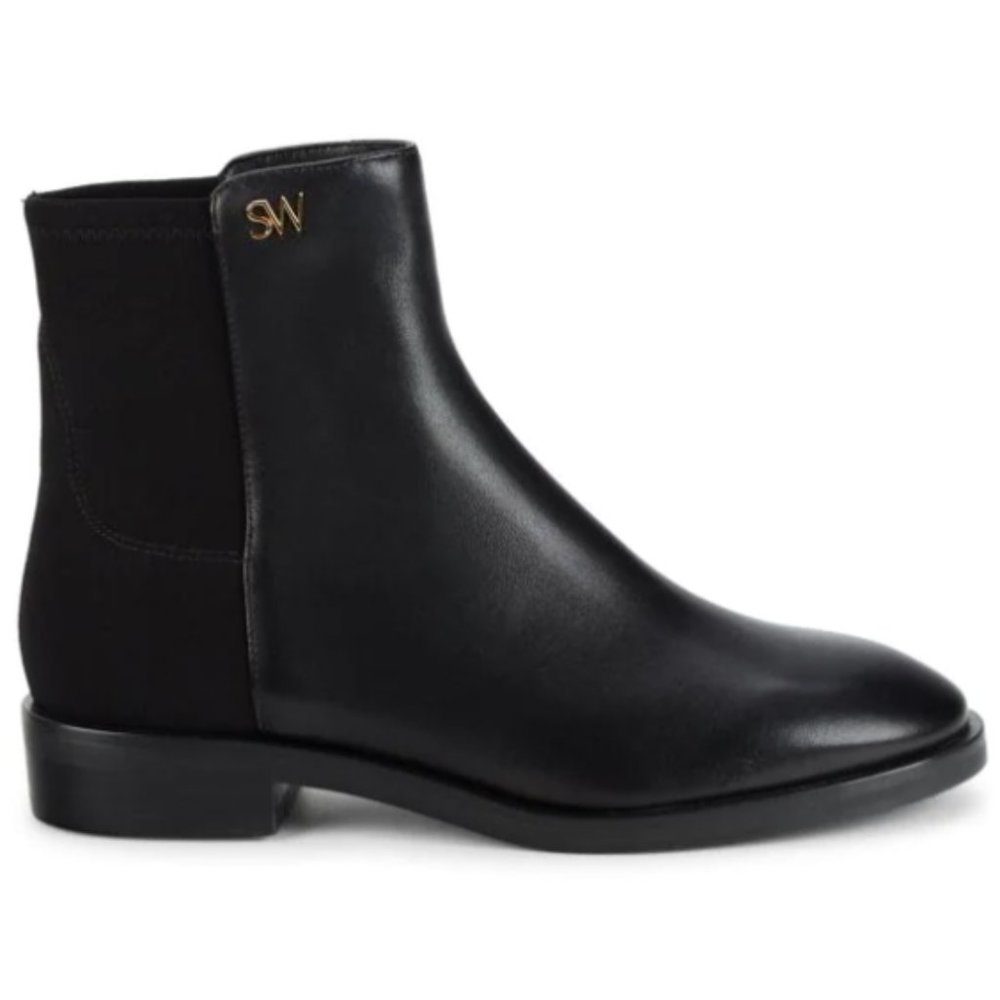 Stuart Weitzman Kye City Booties Black Leather New With Box